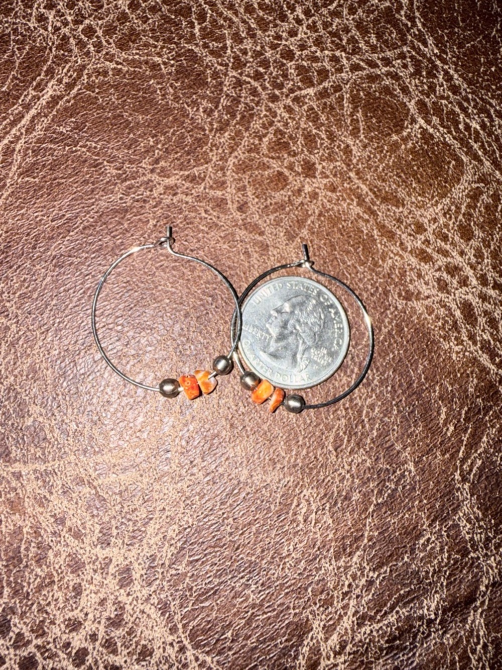 Handmade Sterling Silver Navajo Pearl with Spiney Oyster Hoop Earrings